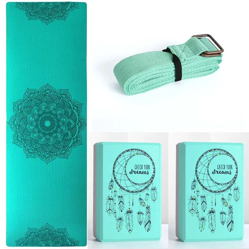 
BSCI factory premium quality custom logo yoga mat set with yoga block and yoga strap and mat sling all in a box 