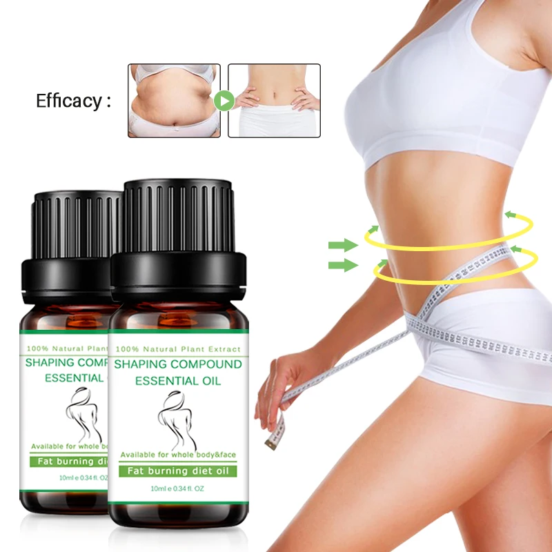 10ML Wholesale Natural Organic body cellulite slimming oil body fat burning weight loss essential oil drops