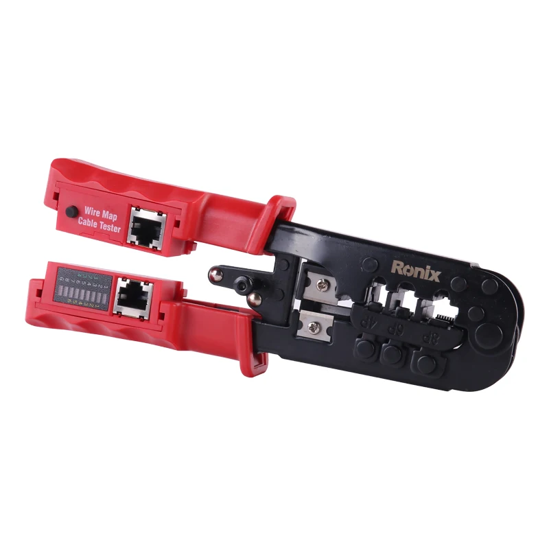 Ronix in stock RH-1831 SK-5 A3 steel Heavy duty Multifunction Network Cable Hand Crimper modular plug crimper plier with tester