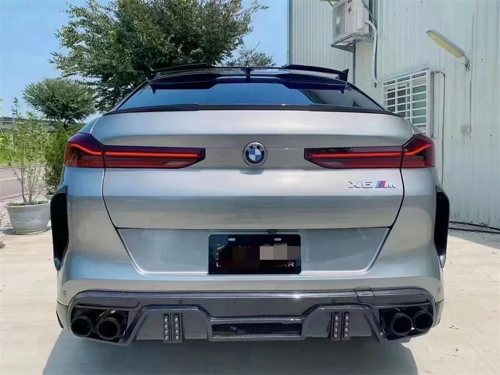 LD Style X6M Body Kit For BMW X6M F96 Front Lip Side Skirts Top Wing Spoiler F96 X6M Carbon Fiber Body Kits 2019+
