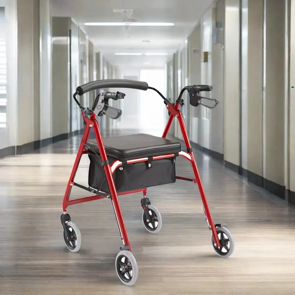 Wholesale Price Lightweight Folding Aluminium Rollator Walker Adult Patient Rollator Walkers