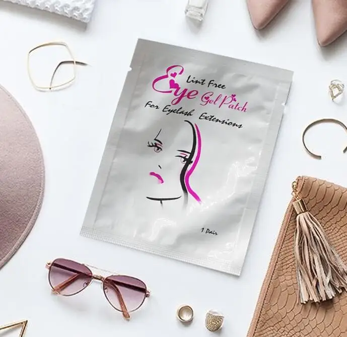 Private label hydrogel gold lint free makeup remover eyelash extensions gel patch collagen under eye pad