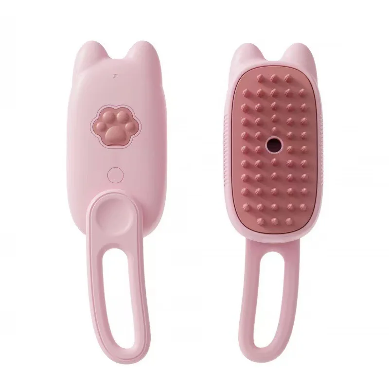 3 In 1 Electric Spray Massage Rechargeable Fur Hair Removal Pet Grooming Cats Dogs Comb Steam Brush Paw Shape Cat Brush