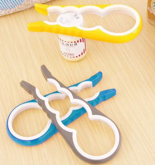 Creative multi-purpose 4 in 1 can opener Silicone multi-function bottle opener Multi-purpose anti-skid capper Open can