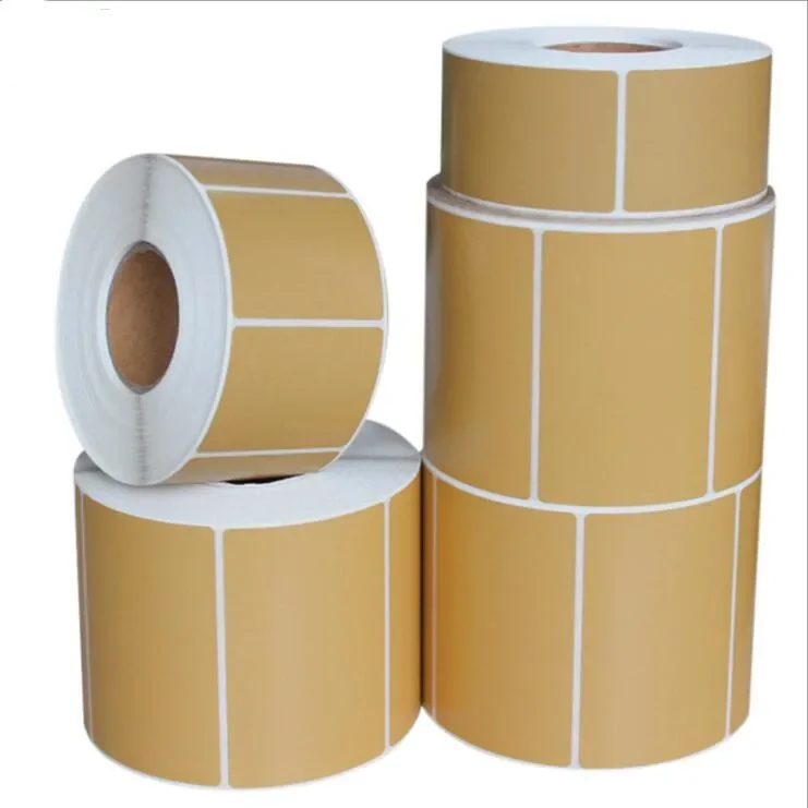 Direct Thermal Label Roll Custom Print Color Size Kraft Adhesive Thermal Barcode Sticker Shipping Label For Zebra