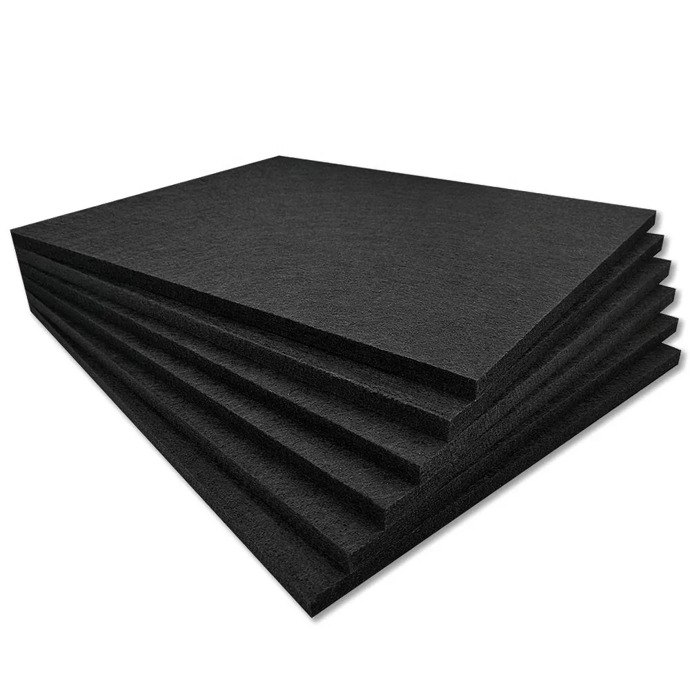 Factory Supply 9mm Thick 2420x1220mm Black Polyester Fiber PET Felt Acoustic Panel for Producing Akupanel Wood Panels