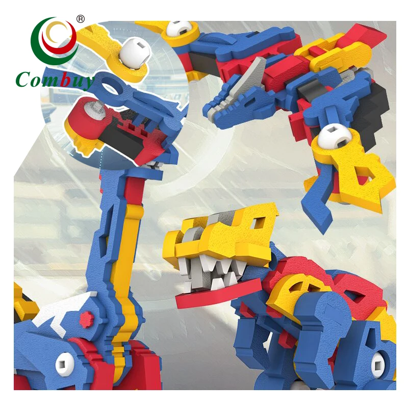 Toys Dinosaur Bricks Model Plastic Building Eva Foam Block