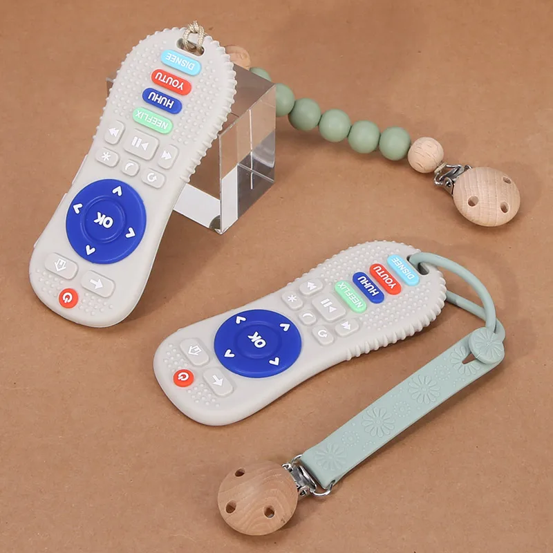 Wholesale TV Remote Control Design Silicone Baby Teether Silicone Baby Teething Toys Silicone Teethers Teething Toys