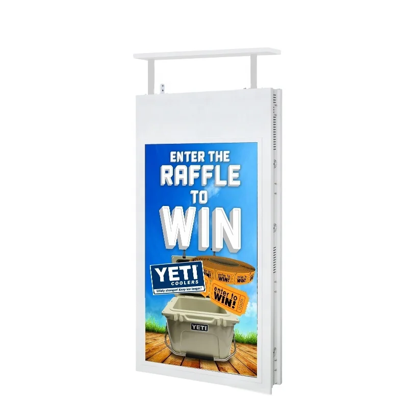 2018 new Double 43 inch FHD 800nits screen hanging advertising machine double sided android advertising player