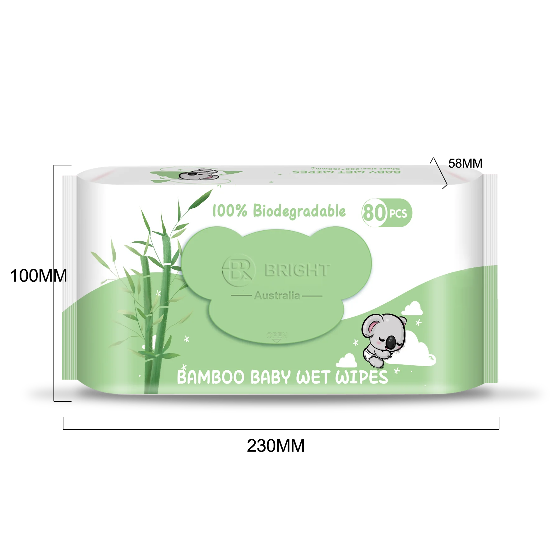 BR Popular selling  Bamboo Biodegradable Baby Wipes Chemical Free 99.9% Pure Water No harsh ingredients