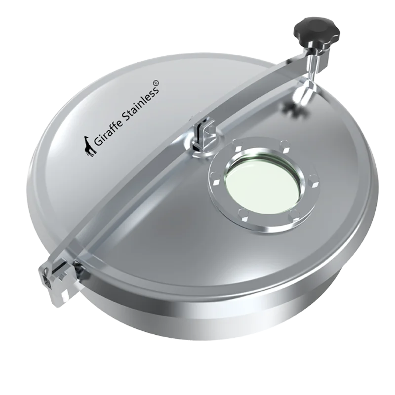 Hot sale in America  Sanitary stainless steel Sus316L   non- Pressure round Manway   with sight glass  120 Series