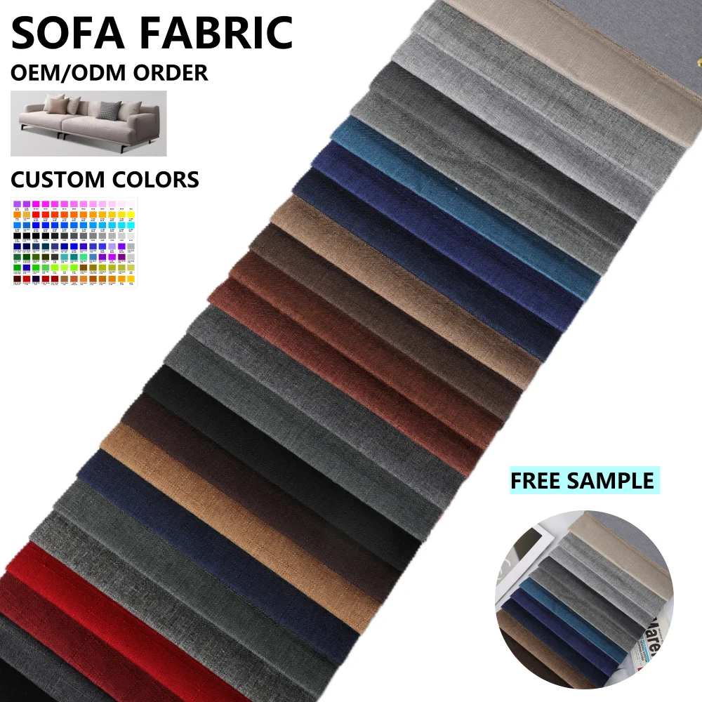 Home Deco Luxury Linen-Look Woven Fabric for Sofa Set Durable Materials from Fabric Manufacturer