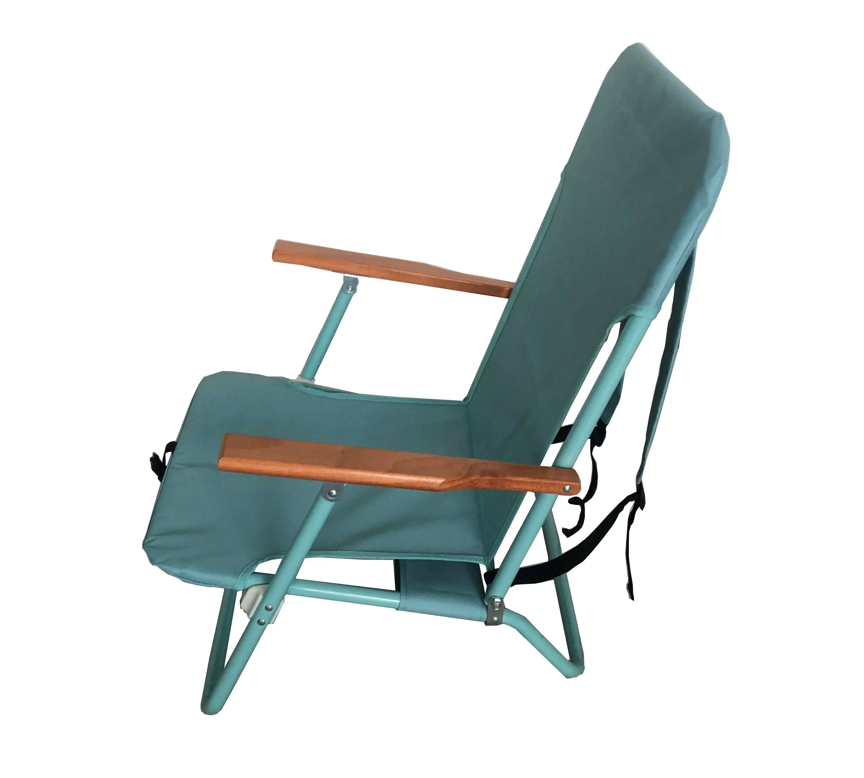 
durable backpack steel frame easy carry folding beach chairs outdoor picnic camping compact furniture with wood armrest 