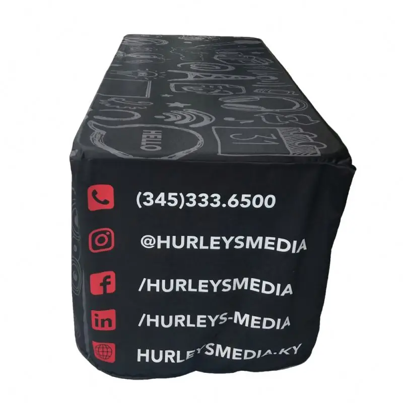Personalized Add Your Logo 4ft 6ft 8ft Spandex Table Cloth With Company Logo