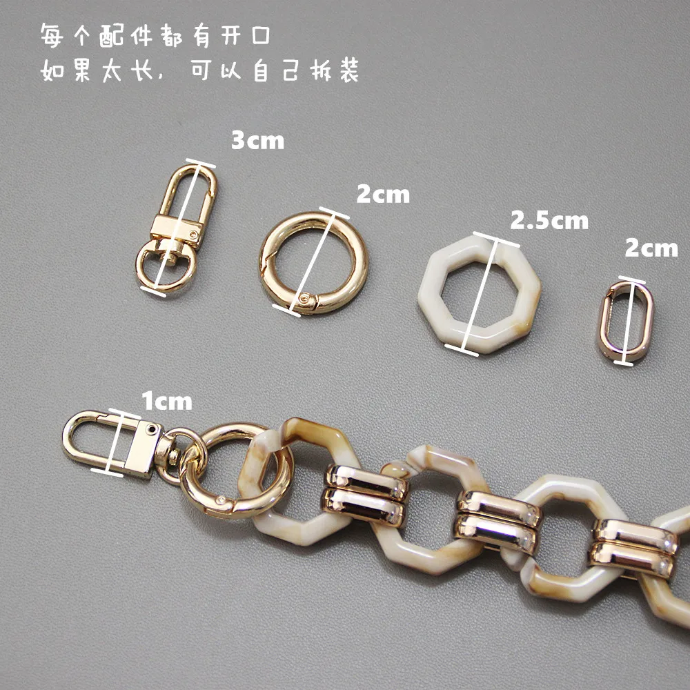 2022 Wholesale Vintage Colors Plastic Acrylic Purse Chains Strap DIY Phone Bag Chain Strap Handbag Straps Resin Chain For Bag