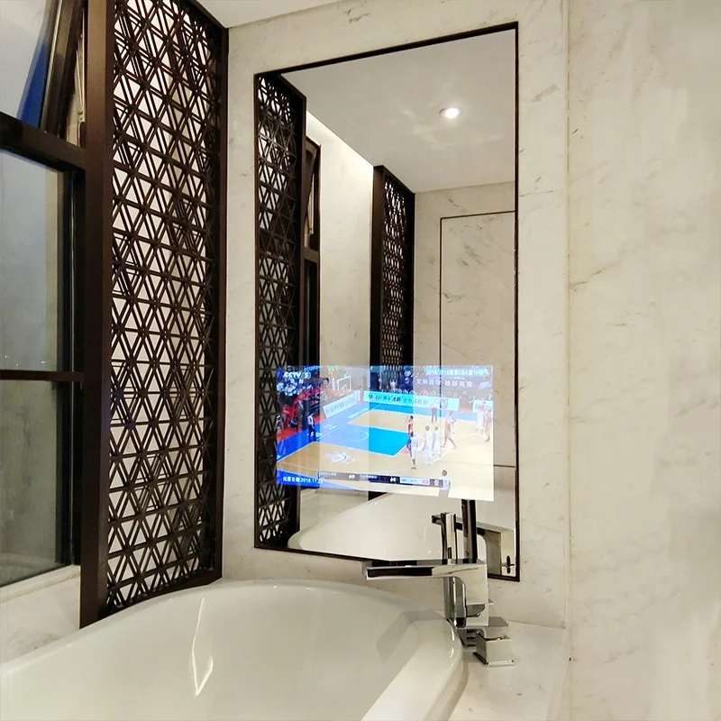 15.6 inch smart magic mirror TV LED light-emitting light with anti-fog mirror for bathroom and living room
