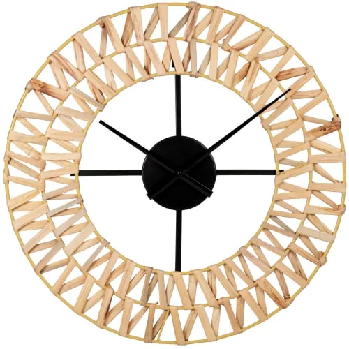 new Inspiration  clock wall decoration OEM environment friendly 60 CM  round rattan wall clock