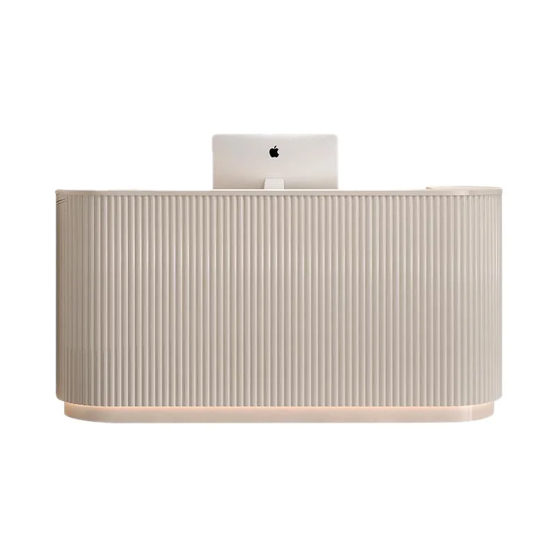 Color customized hot sale commercial office furniture Paint small Beauty Salon rounded camber shape reception desk