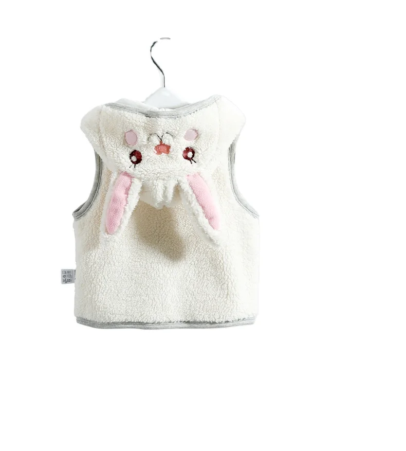 
Outdoor Polar fleece vest For Kids Wholesale Custom Rabbit Design Baby Vest Hooded Waistcoat 