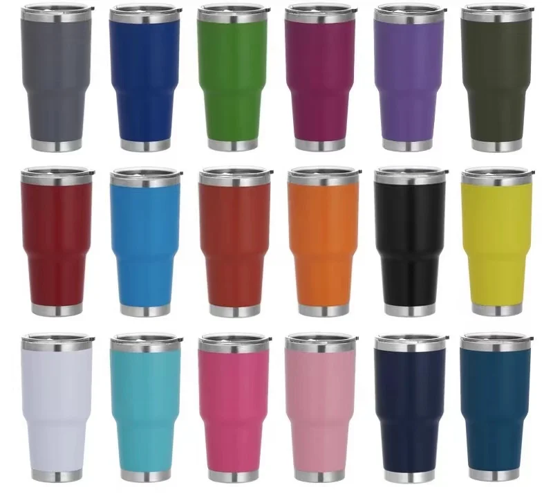 BPA-Free 30oz Double Wall Stainless Steel Insulated Tumbler with Lid Travel Coffee Mug for Car Cup Holder