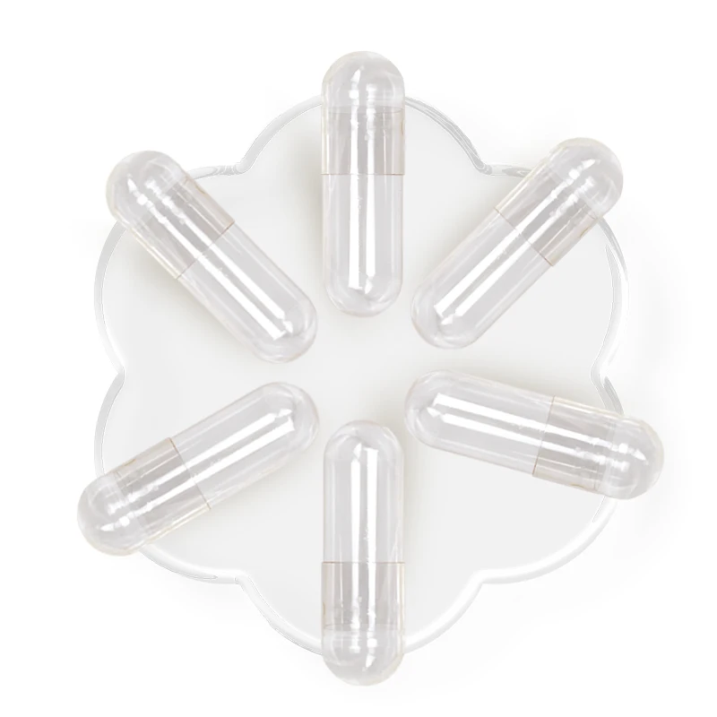 HOT Transparent Clear Gelatin Empty Capsules Printed LOGO 0 Size