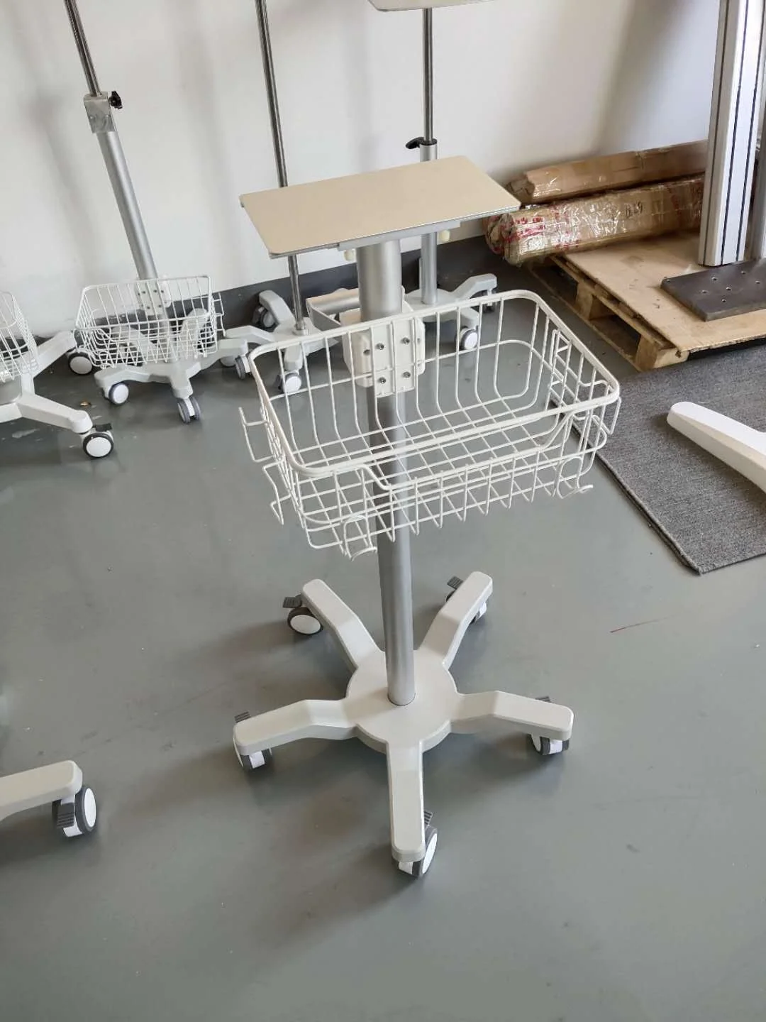 Good quality stainless steel medical instrument patient monitor trolley for hospital