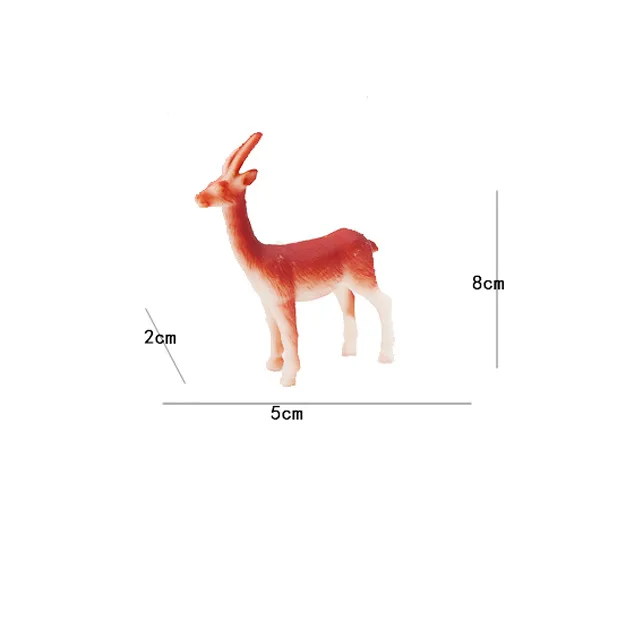 12PCS  Vinyl Solid Soft Rubber Simulation Animal Small Animal Model Toys Tiger and Lion 3-5 inch