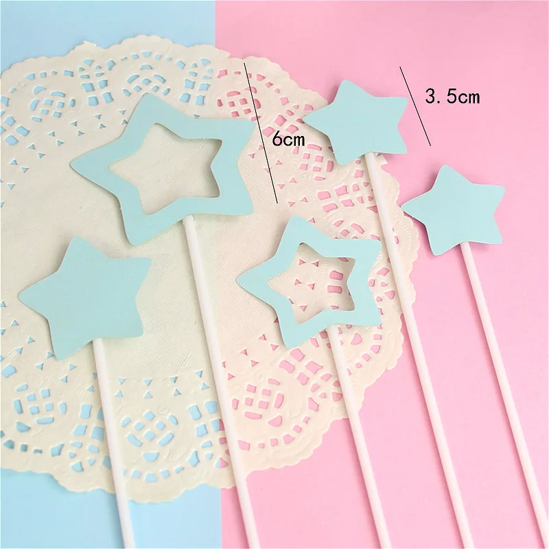 Girls Pretty  Ins Style Birthday Paper Cute Attractive Hollow Five-Pointed Star Shape Baking  Inserts