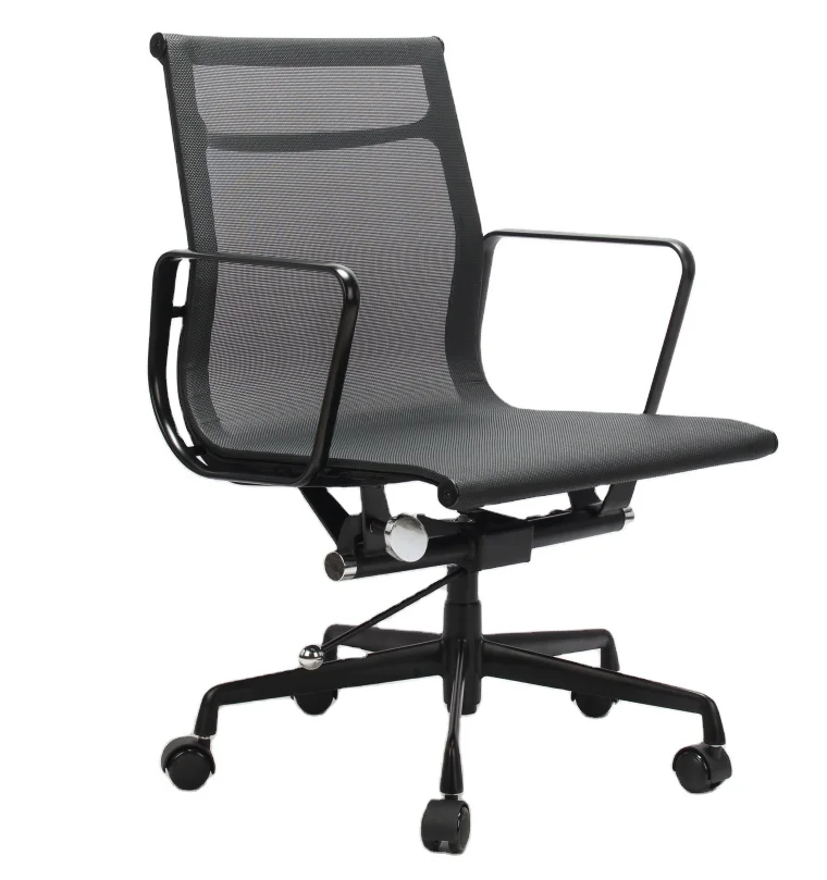 black aluminum  mesh  office arm training  chair meeting chair