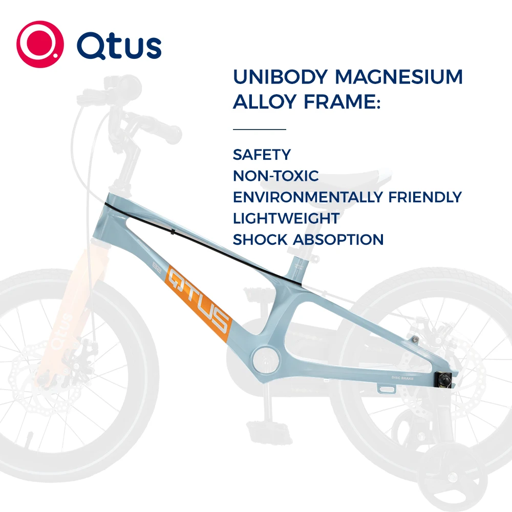 Qtus B2 Antelope Child Bicycle, Racing Bike, lightweight(9.3KG), Light Material Unibody frame with Magnesium Alloy, Blue