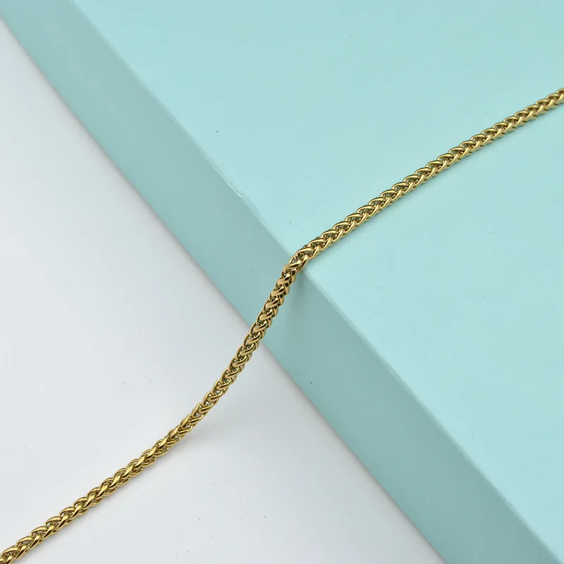 Wholesale Silver Gold Plated Stainless Steel Cuban Link Chain Necklace Rope Chain Box Snake Chains for Jewelry Making