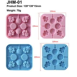 Custom Silicone Chocolate Molds 3D Straw Topper Cat Dog moldes silicona para fondant Jelly Lolly Baking Molds