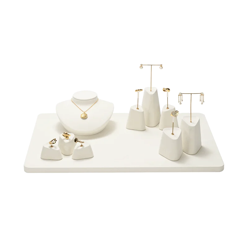 FANXI High Grade Jewelry Display Set for Window Show Beige Jewelry Display Stand Accepted Customized Jewelry Displays Set