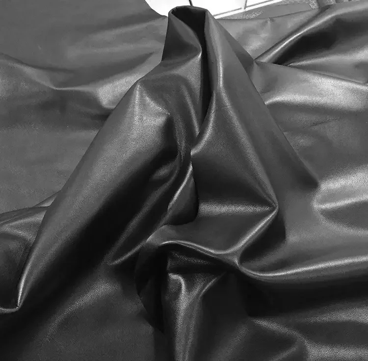 Black Milled leather 100% Genuine Cow Leather for shoes bags