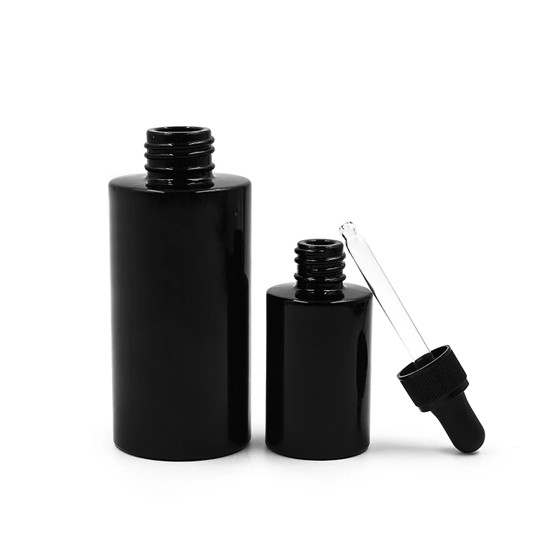 New 30 ml 100 ml  black UV violet glass dropper essential oil bottle