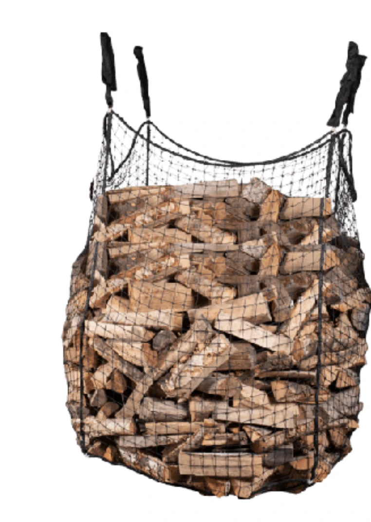 High Quality Breathable 1500 L Firewood Net Packing Bag for Firewood Wooden Plastic Net Bag