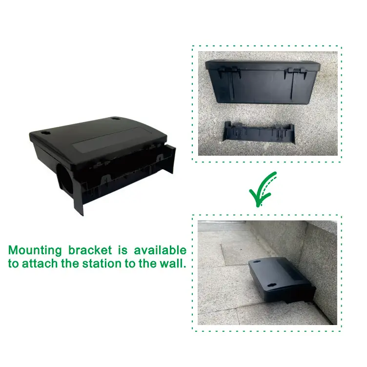 Free Samples Large Outdoor Rodent Bait Station Reusable Heavy Duty Bait Boxes with Key Plastic Traps