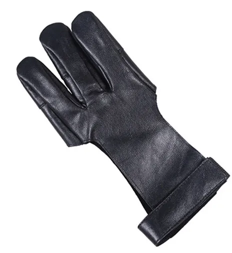 Boshiho Fashion Archery Cow Leather Archery Protective Glove Three Finger Guard Protector for Hunting Recurve Bow Archery Gloves