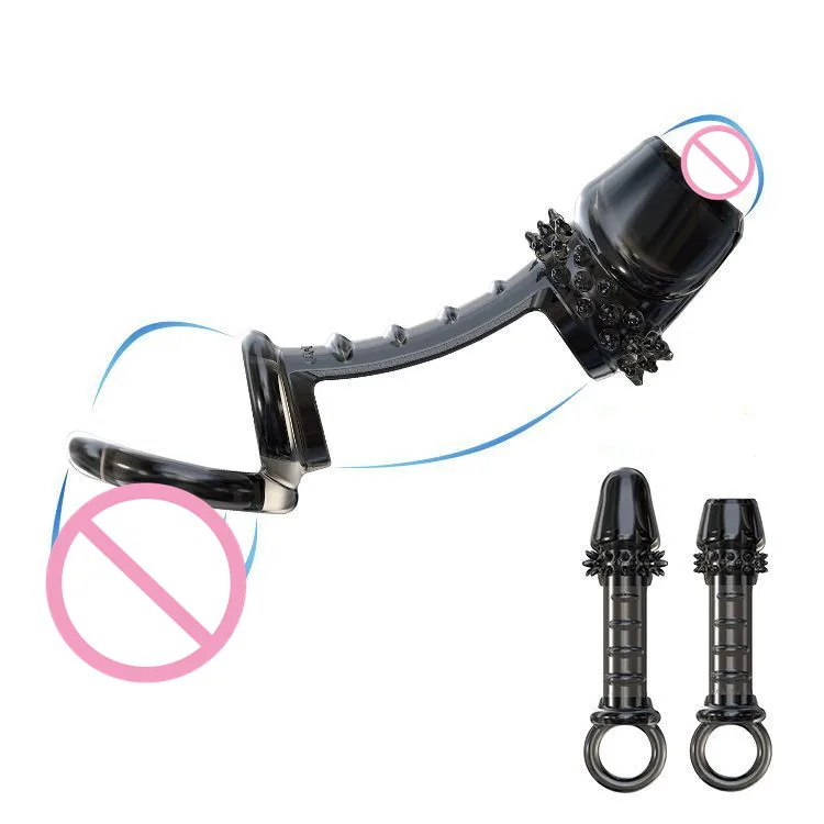 Penis Sleeve Reusable Condoms Silicone Glans Cover Spike Dick Enlargement Cock Ring Erection Erotic Sex Toys For men