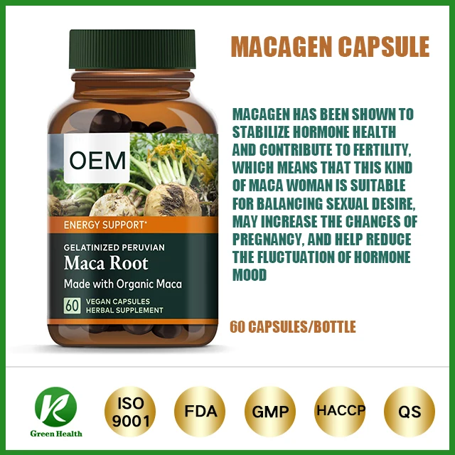 OEM Private Label Snow Color long time sex maca root Capsules