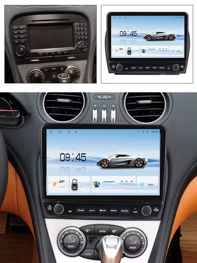 Android Car Radio 2 Din Carplay For Mercedes SL R230 SL350 SL500 SL55 SL600 SL65 2001-2007 Car Navigation Multimedia Android
