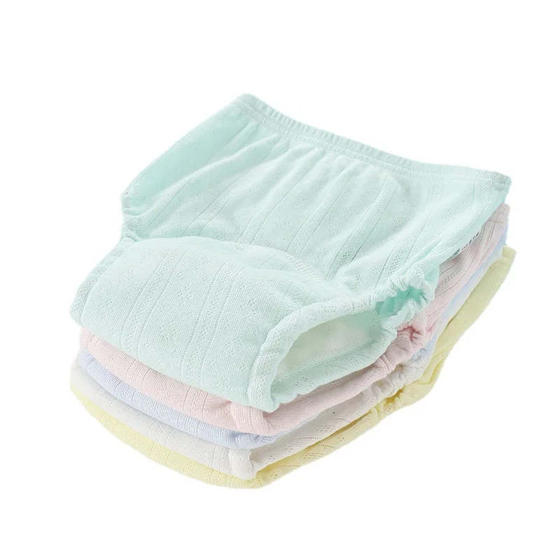 
Wholesale OEM design baby diapers reusable for boys and girls breathable soft 100% cotton elastic baby training pant 
