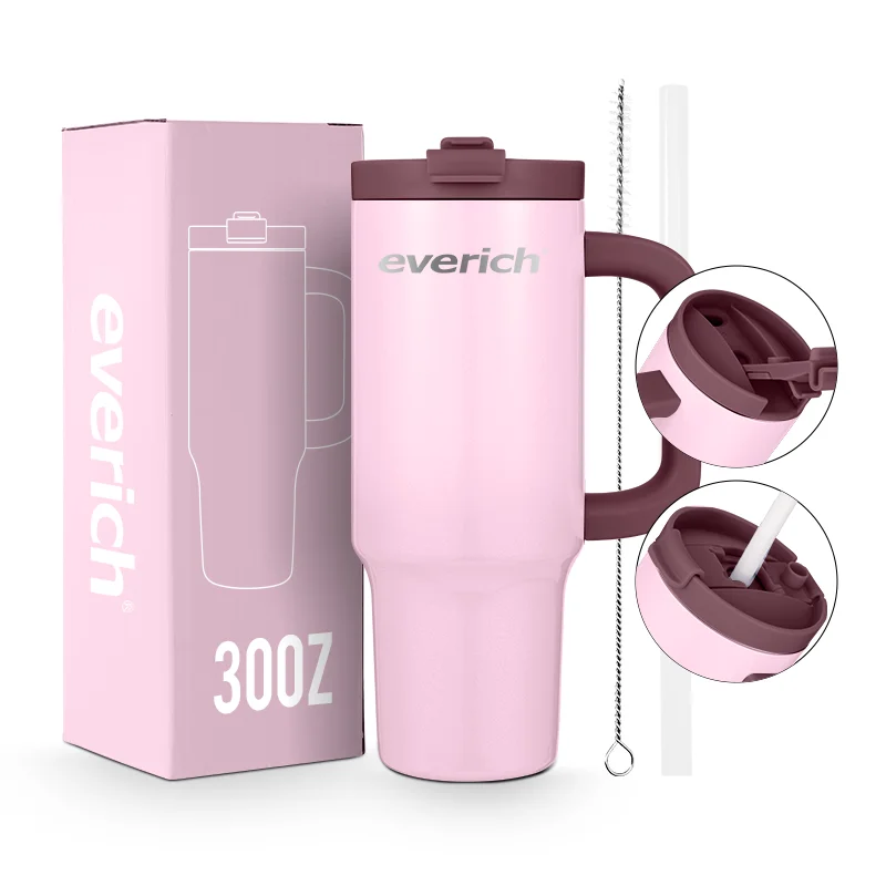 Everich keep hot and cold double wall 30oz stainless tumbler with straw wholesale bulk