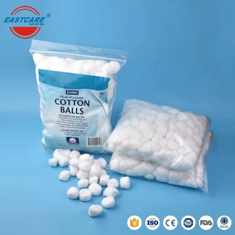 Eco-Friendly high absorbent medical surgical alcohol sterile organic white 100% pure cotton ball