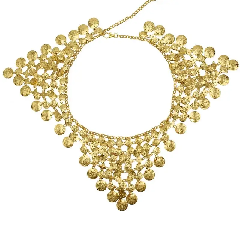 
Women beach sexy body chain jewelry Bohemia metal alloy butterfly carving flower bell tassel folk dance, waist chain 