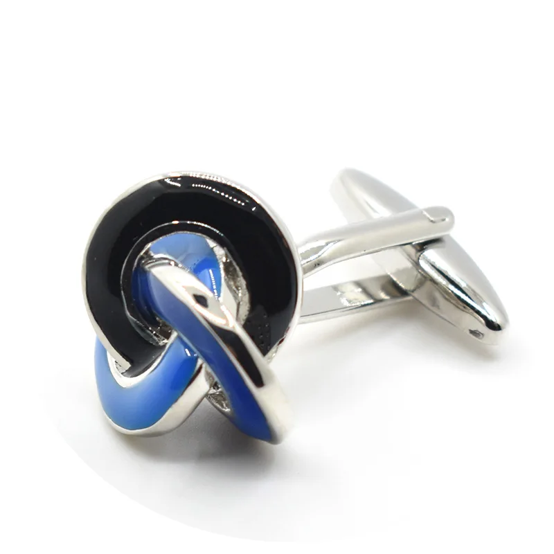 Wholesale New Arrival Blue Love Knot Premium Cuff links Custom Mens Unique Business Suit Shirt Wedding Tuxedo Trendy Cufflinks