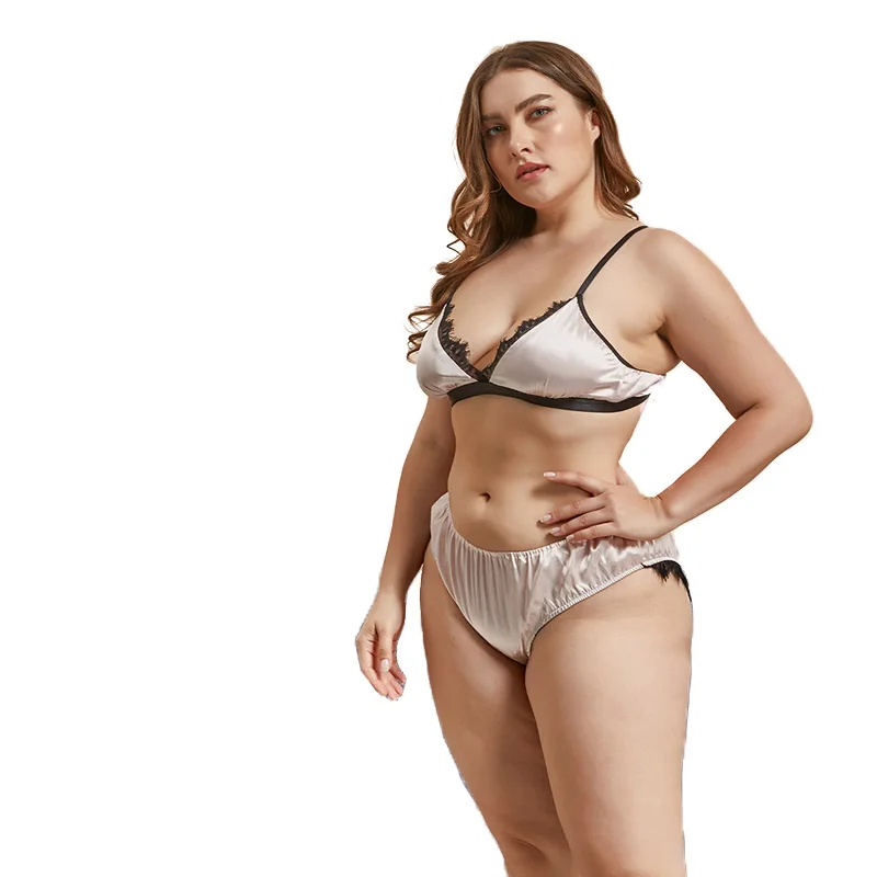 plus size satin Sex xxl Picture Hot Mature Erotica Sexy Lace Lingerie Set for fat women