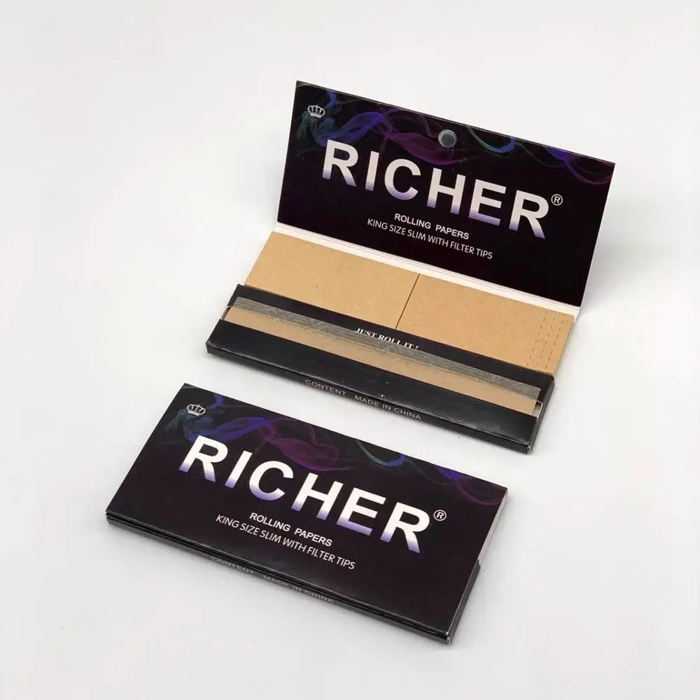 Custom premium smoking rolling paper filter packs