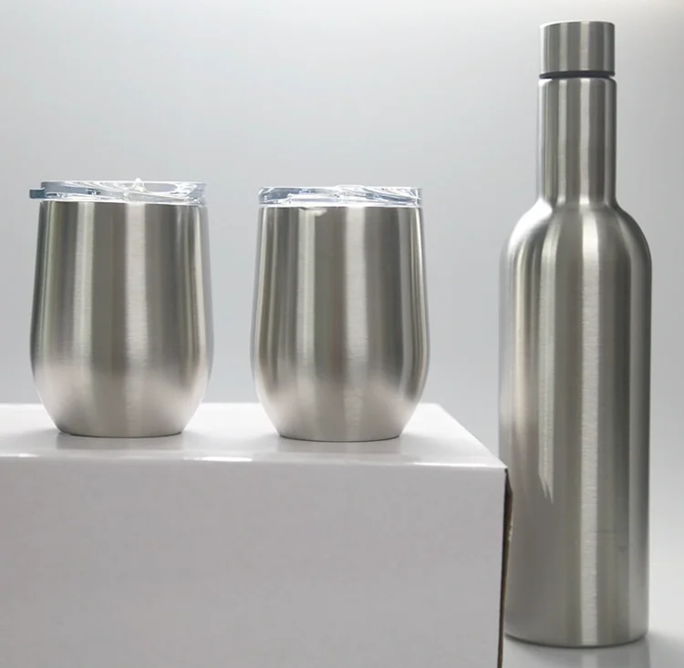 17oz Sublimation Blank White Stainless Steel Flask Wine Tumbler Blanks Set with Gift Box