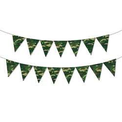 Camouflage pattern bunting flags Army Military Camouflage Birthday Party Bunting Banner